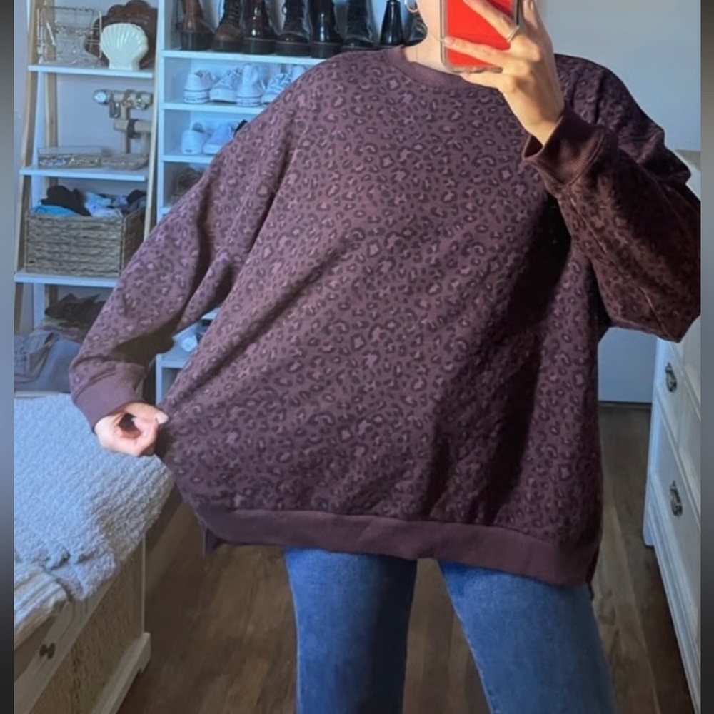 🔥American Eagle AHH amazing soft shaking fit extra small leopard print purple